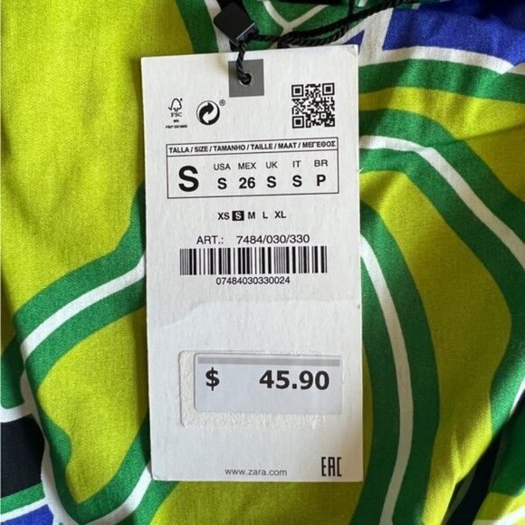 ZARA PRINTED PAREO SKORT MULTICOLOURED | 7484/030 SIZE S - Picture 9 of 10